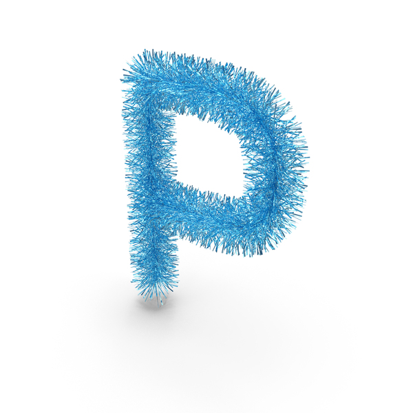 Language: Blue Christmas Tinsel Letter P PNG & PSD Images