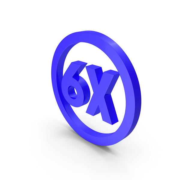 Symbols: Blue Circular 6X Symbol PNG & PSD Images