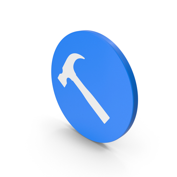 Symbols: Blue Circular Hammer Symbol PNG & PSD Images