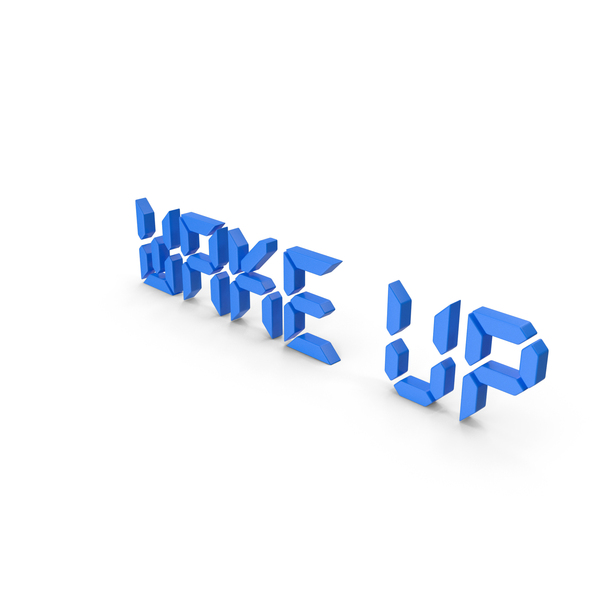 Language: Blue Digital Wake Up Text PNG & PSD Images
