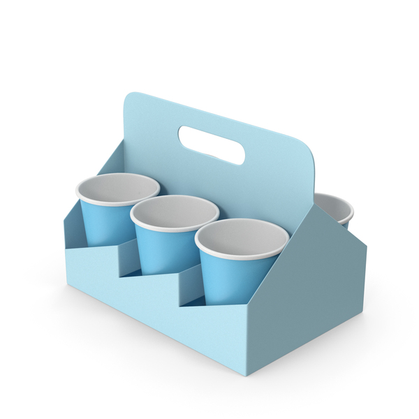 Tray: Blue Drink Cup Carrier PNG & PSD Images Tray: Blue Drink Cup Carrier PNG & PSD Images