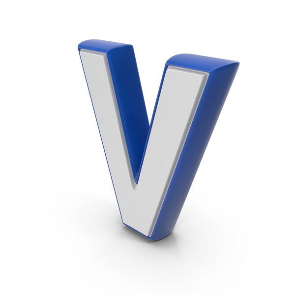 Language: Blue Dual Color Capital Alphabet V PNG & PSD Images