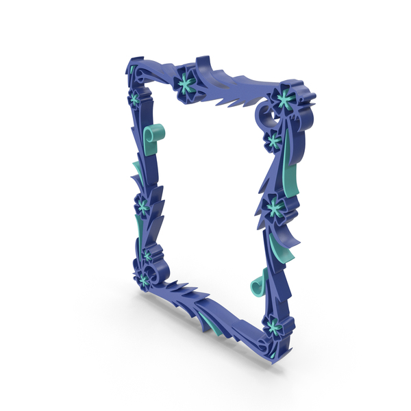 Home Decor: Blue Floral Rectangular Frame PNG & PSD Images Home Decor: Blue Floral Rectangular Frame PNG & PSD Images