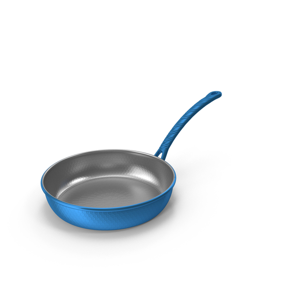 Cookware: Blue Frying Pan PNG & PSD Images