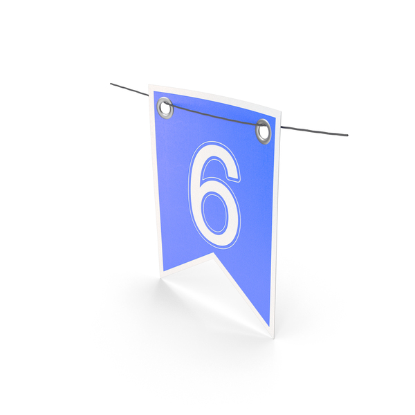 Blue Garland Flag With Number 6 PNG & PSD Images Blue Garland Flag With Number 6 PNG & PSD Images