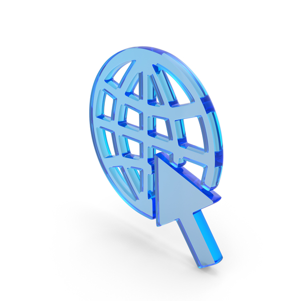 Symbols: Blue Glass Go To Website Symbol PNG & PSD Images