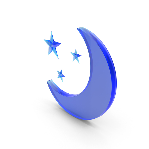 Symbols: Blue Glass Half Moon With Three Star Symbol PNG & PSD Images Symbols: Blue Glass Half Moon With Three Star Symbol PNG & PSD Images