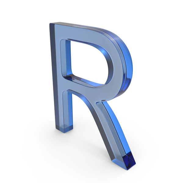 Language: Blue Glass Letter R PNG & PSD Images