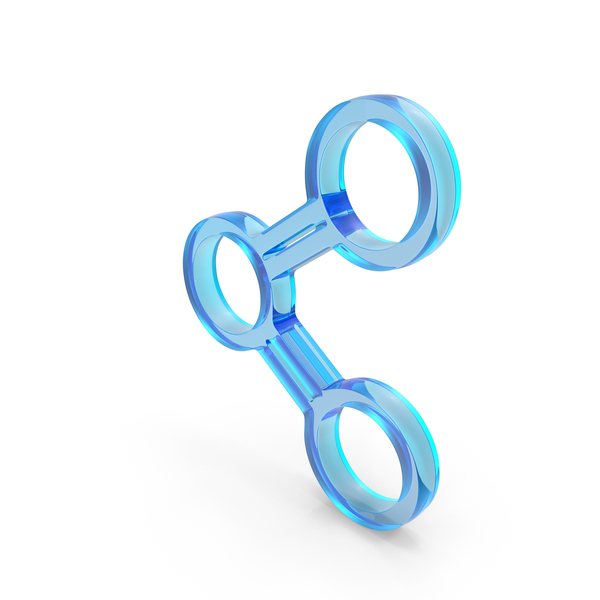Symbols: Blue Glass Link Share Symbol PNG & PSD Images