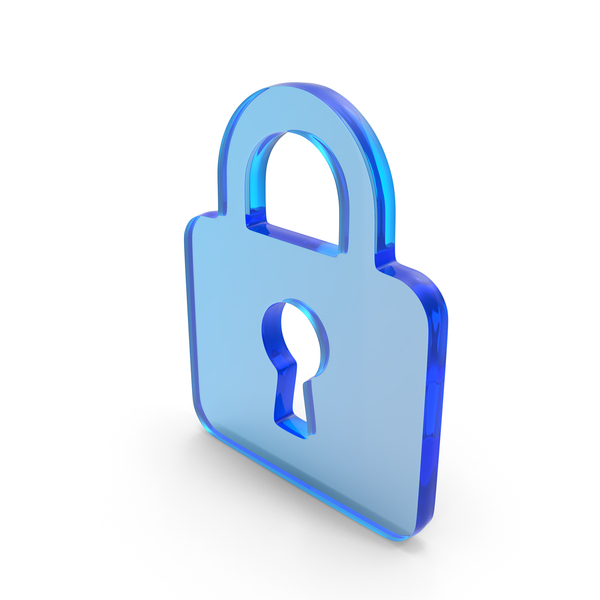 Symbols: Blue Glass Lock Symbol PNG & PSD Images