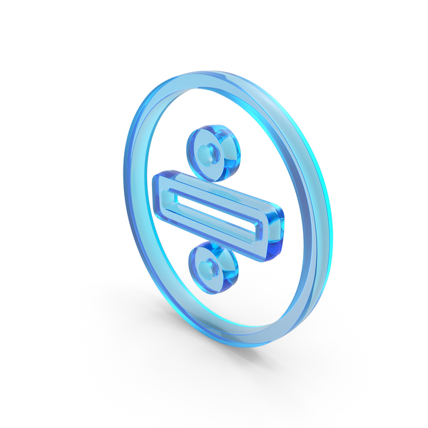 Mathematical Symbols: Blue Glass Math Division Circular Symbol PNG & PSD Images