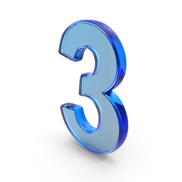 Blue Glass Number 3 PNG & PSD Images
