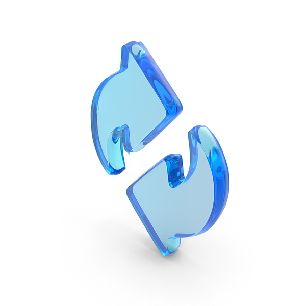 Symbols: Blue Glass Reload Arrow Symbol PNG & PSD Images