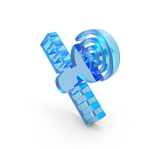 Symbols: Blue Glass Space Satellite Symbol PNG & PSD Images