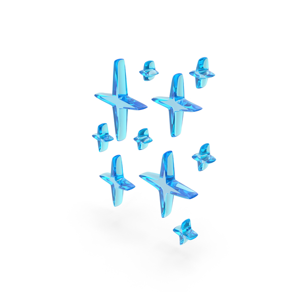 Symbols: Blue Glass Stars Symbol PNG & PSD Images
