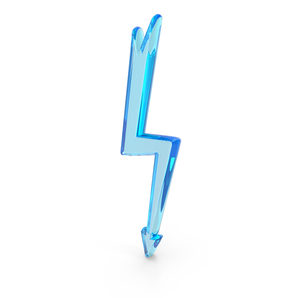 Symbols: Blue Glass Thunderbolt Power Symbol PNG & PSD Images