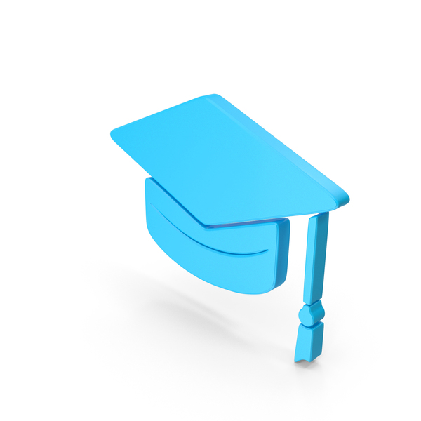 Symbols: Blue Graduation Cap Symbol PNG & PSD Images