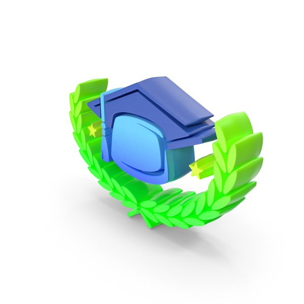 Blue Graduation Cap With Leaves Symbol PNG & PSD Images Blue Graduation Cap With Leaves Symbol PNG & PSD Images