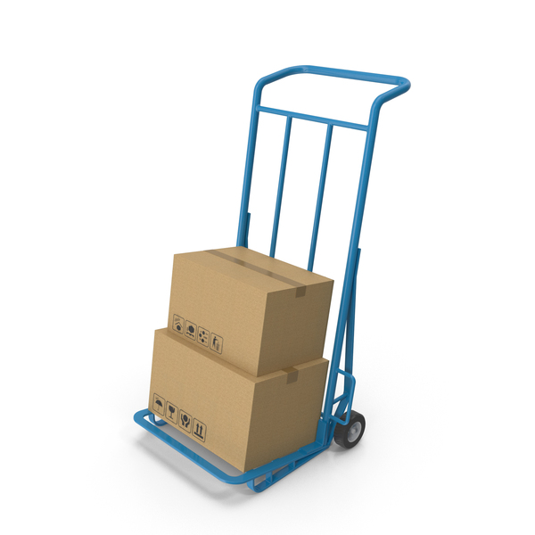 Blue Hand Truck With Boxes PNG & PSD Images Blue Hand Truck With Boxes PNG & PSD Images