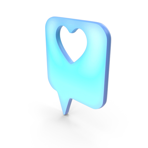 Symbols: Blue Heart Chat Notification Symbol PNG & PSD Images