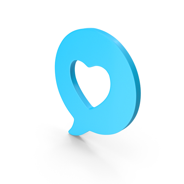 Symbols: Blue Heart Speech Bubble Symbol PNG & PSD Images