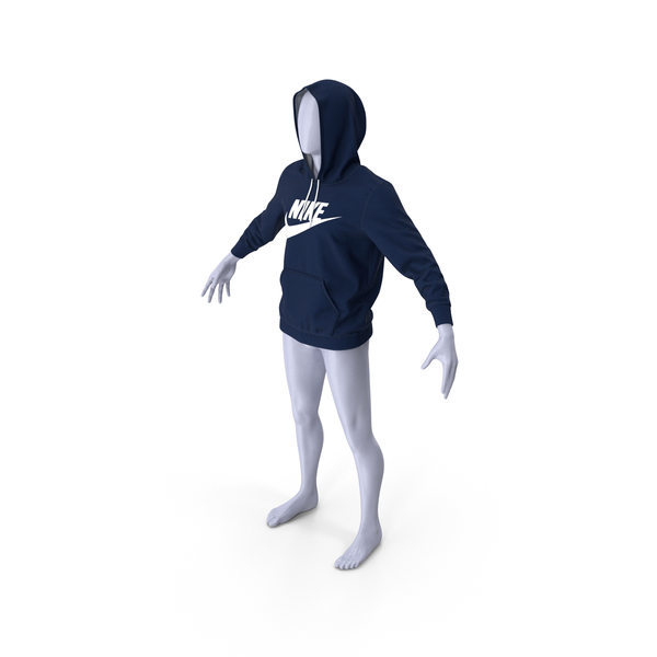 Sweatshirt: Blue Hoodie Nike Raised Hood on Mannequin PNG & PSD Images Sweatshirt: Blue Hoodie Nike Raised Hood on Mannequin PNG & PSD Images