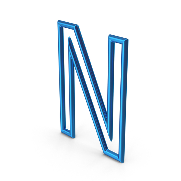 Neon Light: Blue Letter N PNG & PSD Images