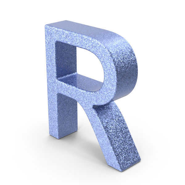 Language: Blue Letter R With Sequins PNG & PSD Images