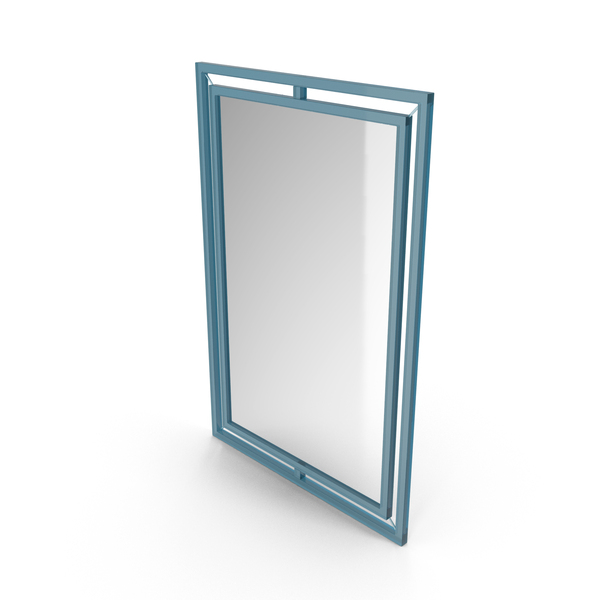 Blue Mirror In Metal Frame Mollio PNG & PSD Images
