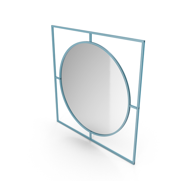 Blue Mirror In Metal Frame PNG & PSD Images