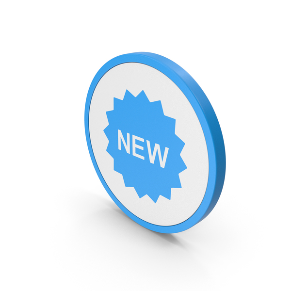 Symbols: Blue New Badge Icon PNG & PSD Images