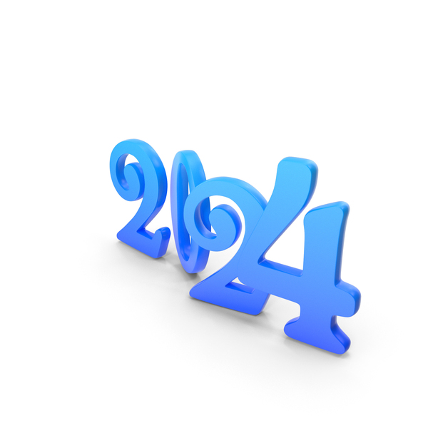 Symbols: Blue New Year 2024 Icon PNG & PSD Images