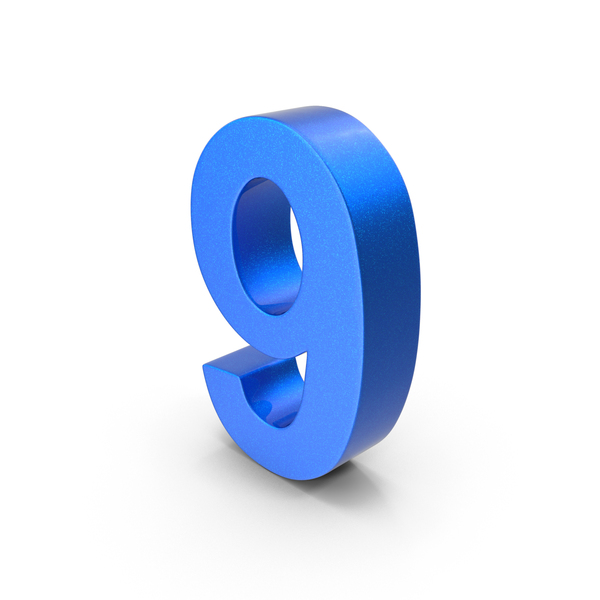 Symbols: Blue Number 9 PNG & PSD Images
