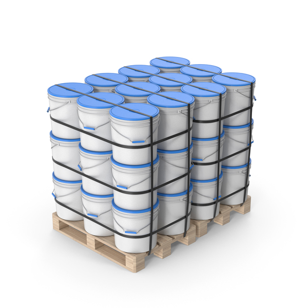 Can: Blue Paint Buckets On Wood Pallets PNG & PSD Images Can: Blue Paint Buckets On Wood Pallets PNG & PSD Images