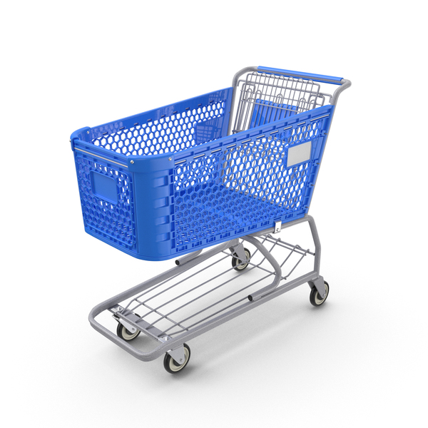 Basket: Blue Plastic Shopping Cart PNG & PSD Images