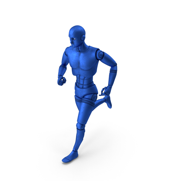 Android: Blue Robot Man Running PNG & PSD Images
