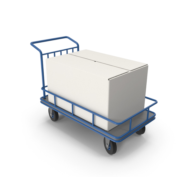 Transport Trolley: Blue Roller Handcart Conveyor with Box PNG & PSD Images Transport Trolley: Blue Roller Handcart Conveyor with Box PNG & PSD Images