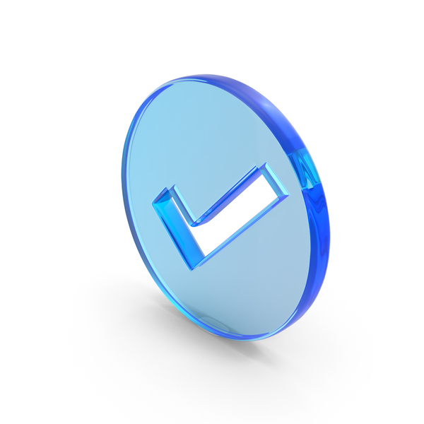 Symbols: Blue Round Glass Tick Mark Symbol PNG & PSD Images