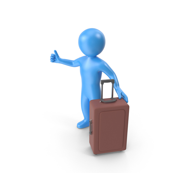 Blue Stickman Travelling PNG & PSD Images Blue Stickman Travelling PNG & PSD Images