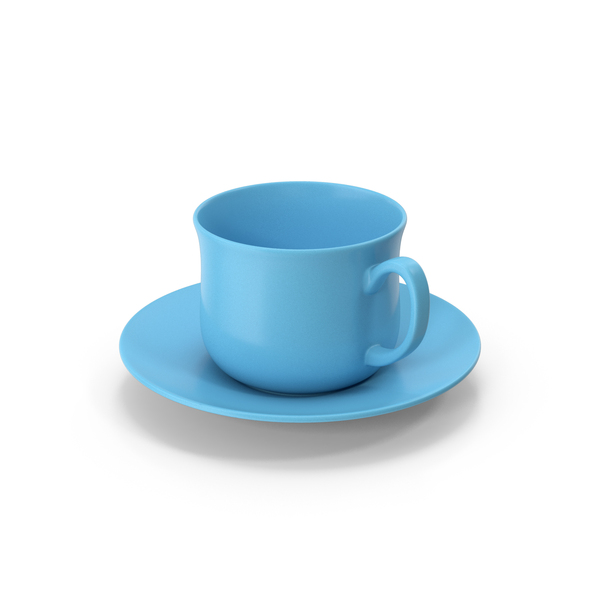 Set: Blue Tea Cup With Saucer PNG & PSD Images