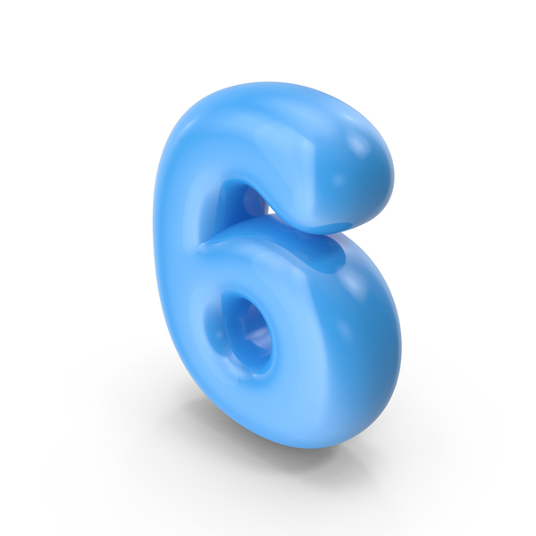 Blue Toon Balloon Number 6 PNG & PSD Images Blue Toon Balloon Number 6 PNG & PSD Images