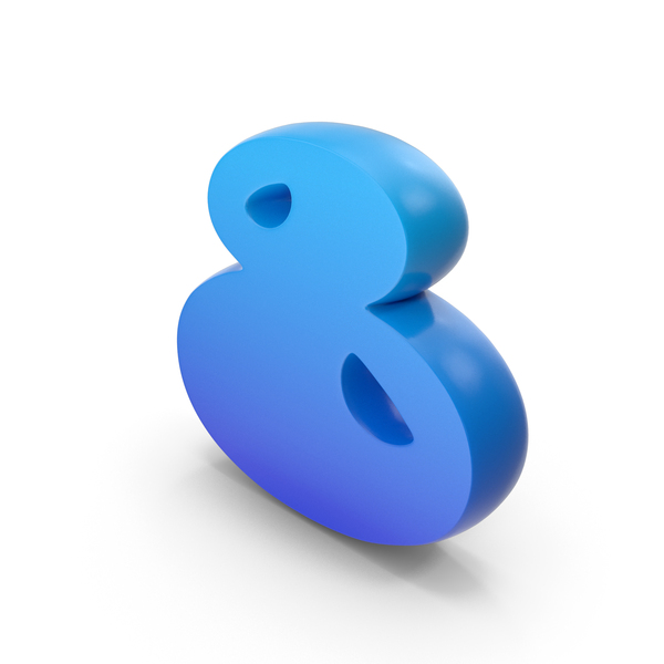 Blue Toon Style Number 8 PNG & PSD Images