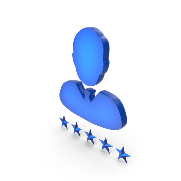 Symbols: Blue User Five Star Rating Symbol PNG & PSD Images