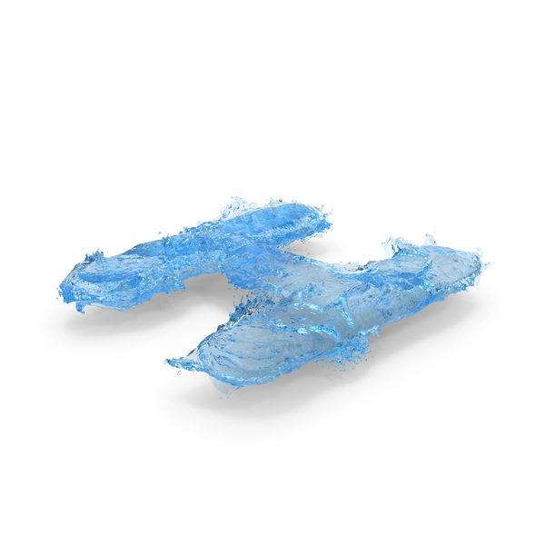 Language: Blue Water Splash Capital Letter H On Ground PNG & PSD Images
