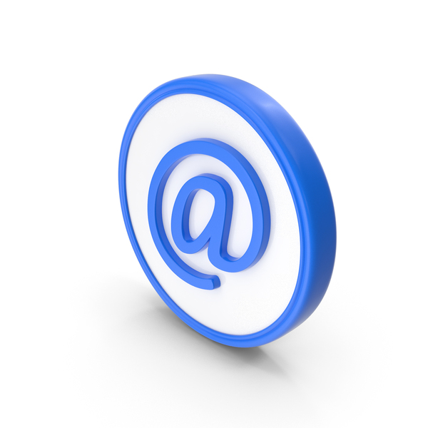 Symbols: Blue & White At Mail Symbol PNG & PSD Images