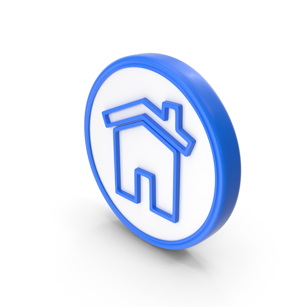 Symbols: Blue & White Round Home Web Symbol PNG & PSD Images