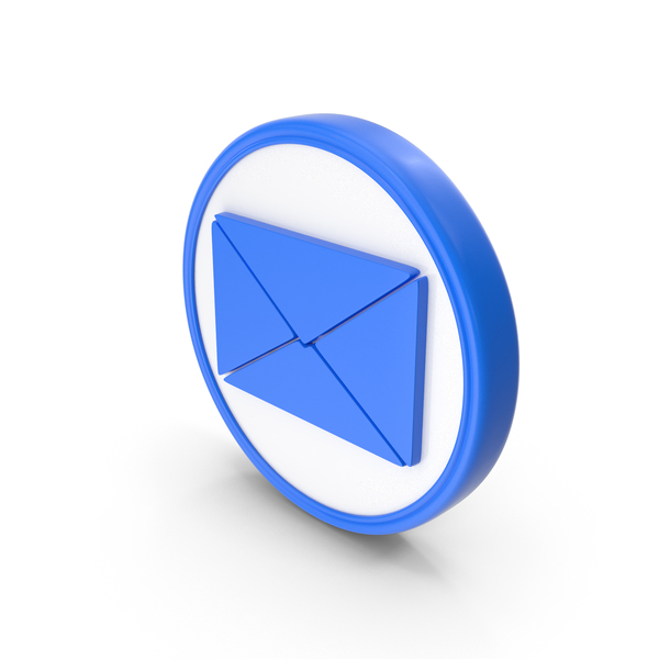 Symbols: Blue & White Round Mail Symbol PNG & PSD Images