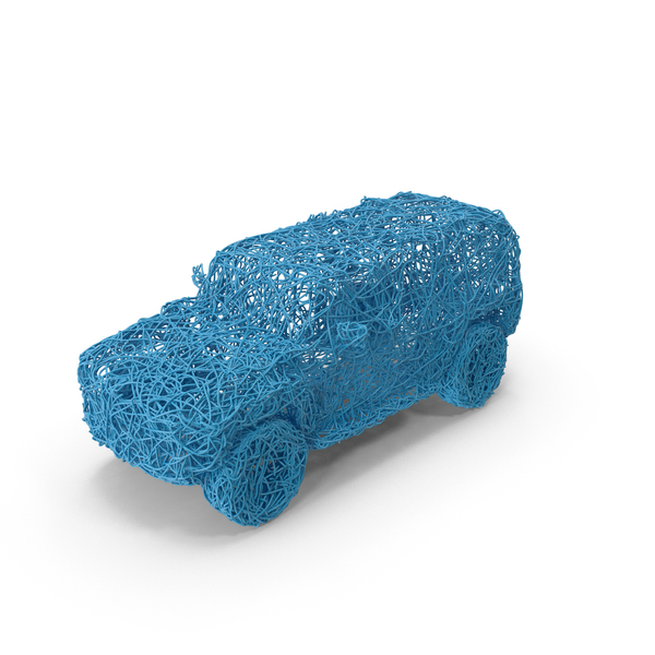 Abstract: Blue Wire Sculpture Vehicle PNG & PSD Images
