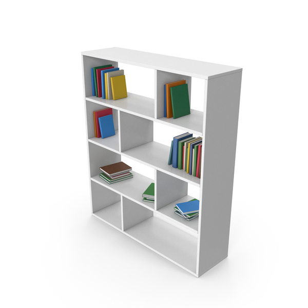 Bookcase: Book Case With Books PNG & PSD Images