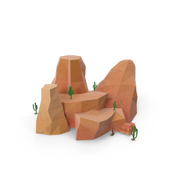 Desert: Boulders with Cacti PNG & PSD Images Desert: Boulders with Cacti PNG & PSD Images